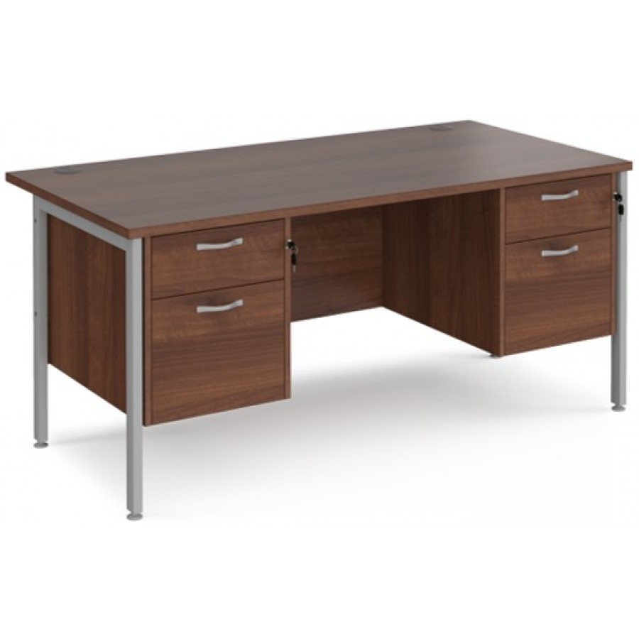 Maestro H Frame Straight Office Desk with 2x2 Drawer Pedestal